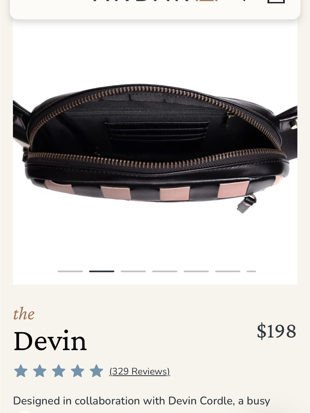 The Devin Checkered Crossbody Bag in Black & Blush - Picture 2 of 7